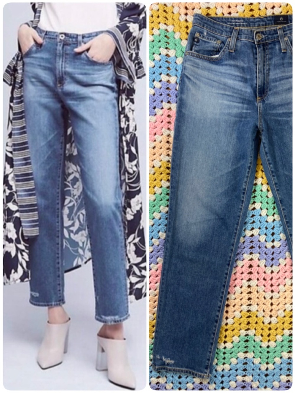 Ag Adriano Goldschmied 29R The Phoebe Vintage High Waisted Tapered Fit Jeans